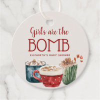 Hot Chocolate Bomb Girl Baby Shower Favor Tag