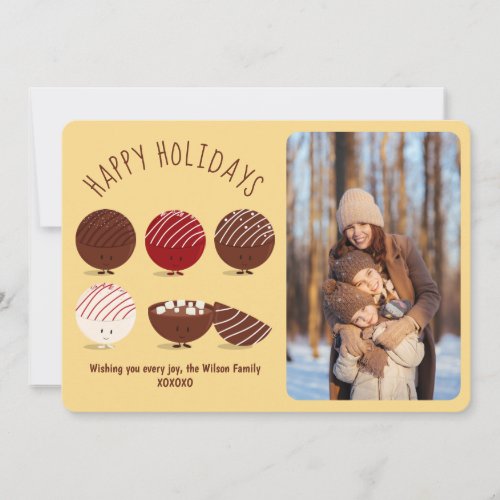 Hot Chocolate Bomb Happy Holidays Photo Holiday Card