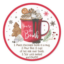 Hot Chocolate Bomb Hot Cocoa Bomb Instruction Classic Round Sticker