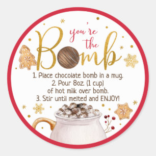 Hot Chocolate Bomb Hot Cocoa Bomb Instruction Classic Round Sticker