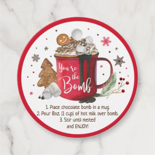 Hot Chocolate Bomb Hot Cocoa Bomb Instruction Favor Tags