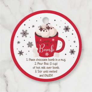 Hot Chocolate Bomb Hot Cocoa Bomb Instruction Favor Tags