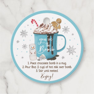 Hot Chocolate Bomb Hot Cocoa Bomb Instruction Favor Tags
