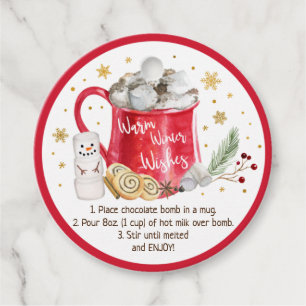 Hot Chocolate Bomb Hot Cocoa Bomb Instruction Favor Tags