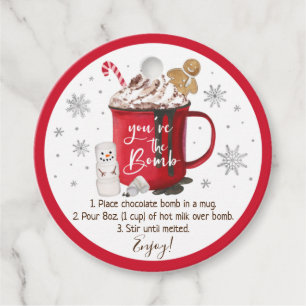Hot Chocolate Bomb Hot Cocoa Bomb Instruction Favor Tags