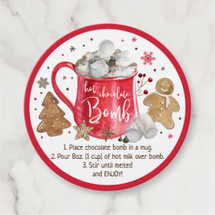 Hot Chocolate Bomb Hot Cocoa Bomb Instruction Favor Tags