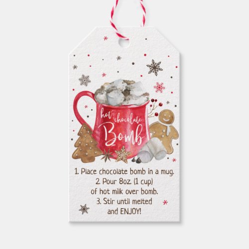 Hot Chocolate Bomb Hot Cocoa Bomb Instruction Gift Tags