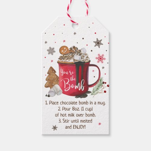 Hot Chocolate Bomb Hot Cocoa Bomb Instruction Gift Tags