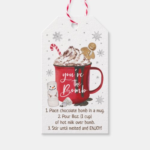 Hot Chocolate Bomb Hot Cocoa Bomb Instruction Gift Tags