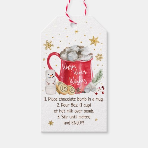 Hot Chocolate Bomb Hot Cocoa Bomb Instruction Gift Tags