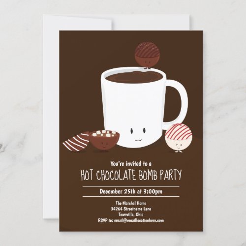 Hot Chocolate Bomb Hot Cocoa Party Invitation
