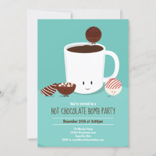 Hot Chocolate Bomb Hot Cocoa Party Invitation