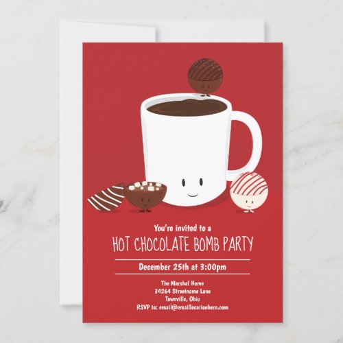Hot Chocolate Bomb Hot Cocoa Party Invitation