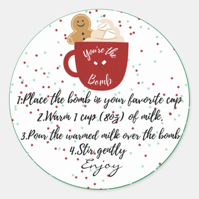 Hot Chocolate Bomb Hot Cocoa Sticker (Front)
