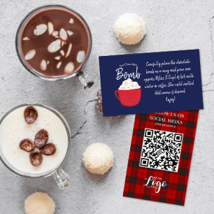 hot chocolate bomb instructions review request business card