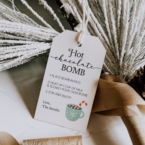 Hot Chocolate Bomb Instructions Tag