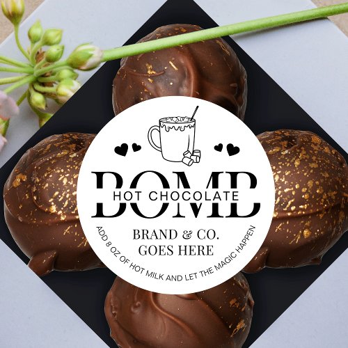 Hot Chocolate Bomb Minimalist Cocoa Instructions Classic Round Sticker