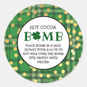 Hot Chocolate Bomb St Patricks Cocoa Bomb Classic Round Sticker