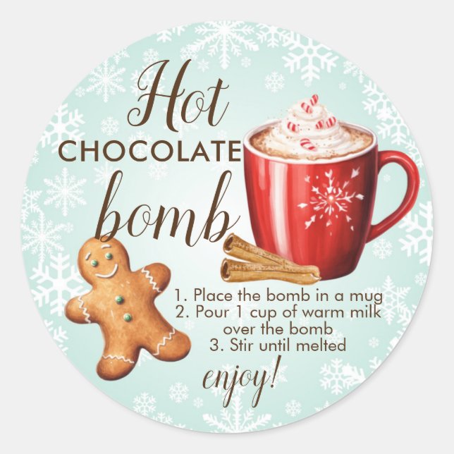 Hot chocolate bomb sticker (Front)