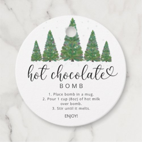 Hot chocolate bomb tag Evergreen hot cocoa bomb Favor Tags