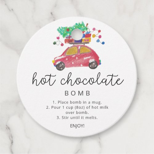 Hot chocolate bomb tag Evergreen hot cocoa bomb Favor Tags
