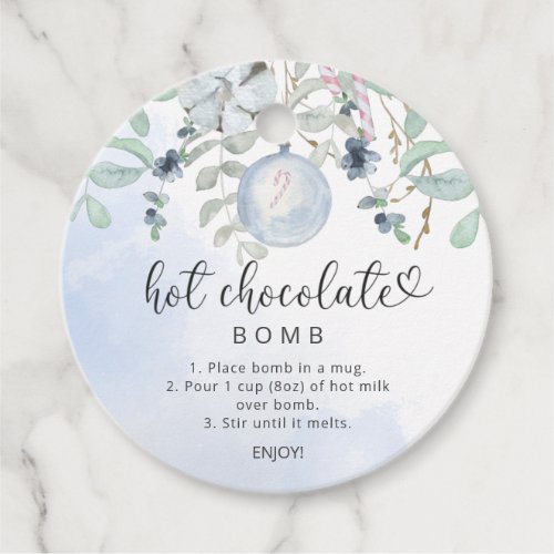 Hot chocolate bomb tag Watercolor winter Favor Tags