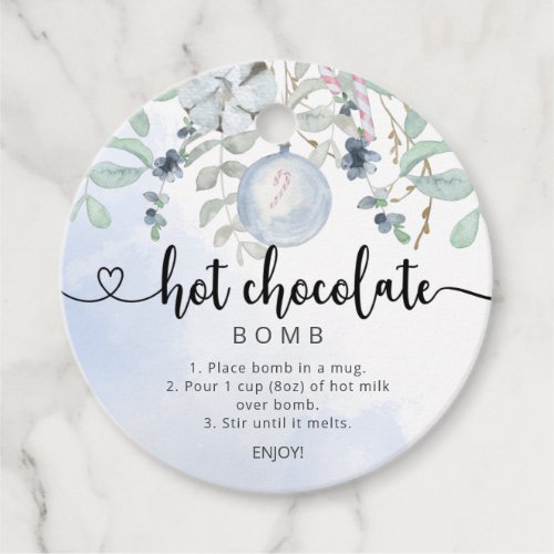Hot chocolate bomb tag Watercolor winter Favor Tags