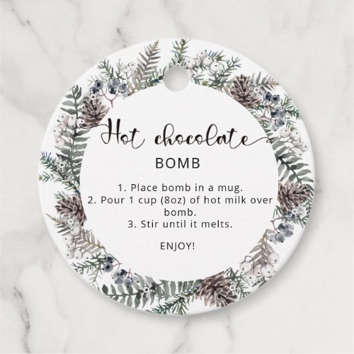 Hot chocolate bomb tag Winter hot cocoa bomb Favo Favor Tags