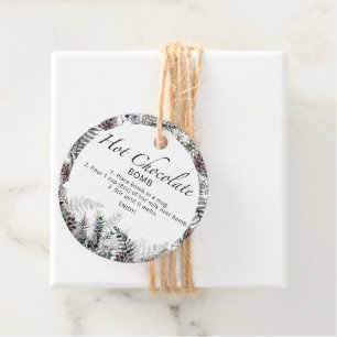 Hot chocolate bomb tag. Winter hot cocoa bomb Favo Favor Tags
