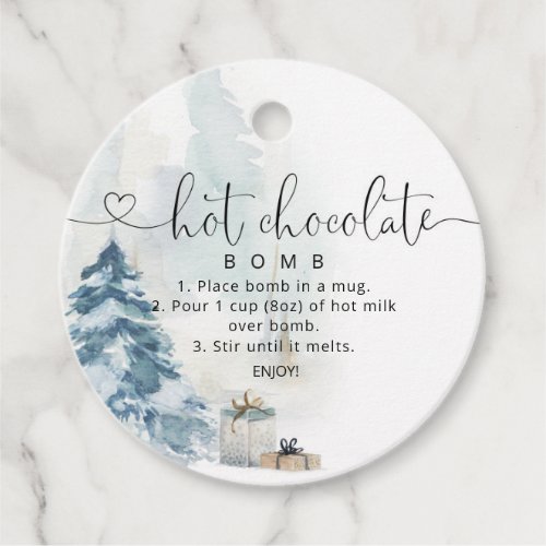 Hot chocolate bomb tag Winter hot cocoa bomb Favor Tags