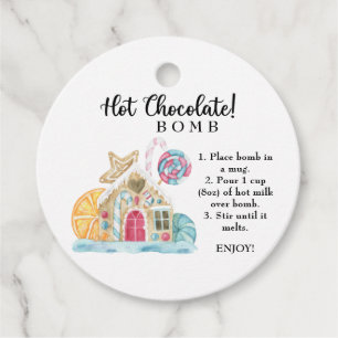 Hot chocolate bomb tag. Winter hot cocoa bomb Favor Tags