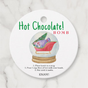 Hot chocolate bomb tag.Winter hot cocoa bomb Favor Tags