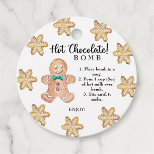 Hot chocolate bomb tag.Winter hot cocoa bomb Favor Tags