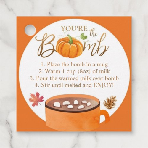Hot Chocolate Bomb Tag Youre the Bomb Thanksgiving
