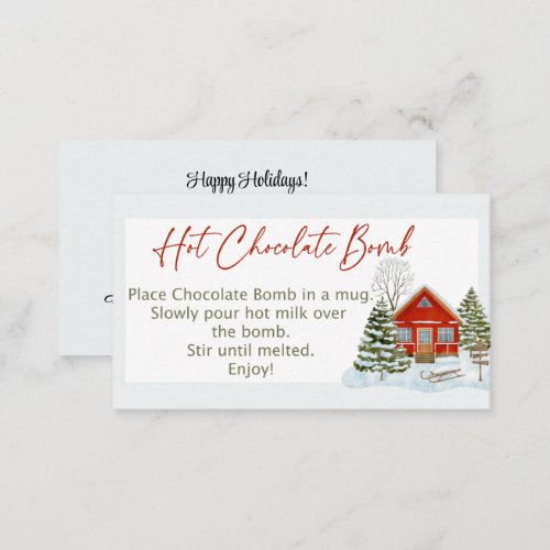 Hot chocolate bomb tags business card size