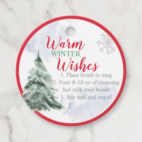 Hot Chocolate Bomb Tags Winter Wishes Tree Cocoa