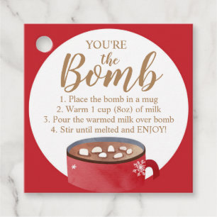 Hot Chocolate Bomb Tags You're the Bomb Cocoa