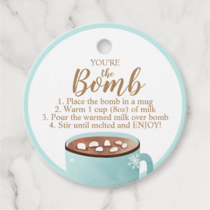 Hot Chocolate Bomb Tags You're the Bomb Cocoa
