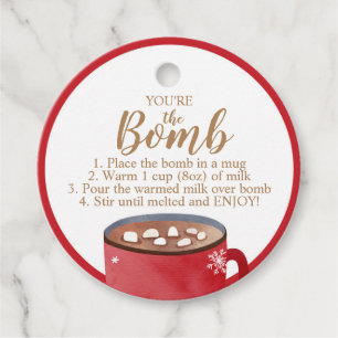 Hot Chocolate Bomb Tags You're the Bomb Cocoa