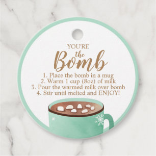 Hot Chocolate Bomb Tags You're the Bomb Cocoa