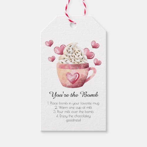Hot Chocolate Bomb Youre the Bomb Valentines Gift Tags