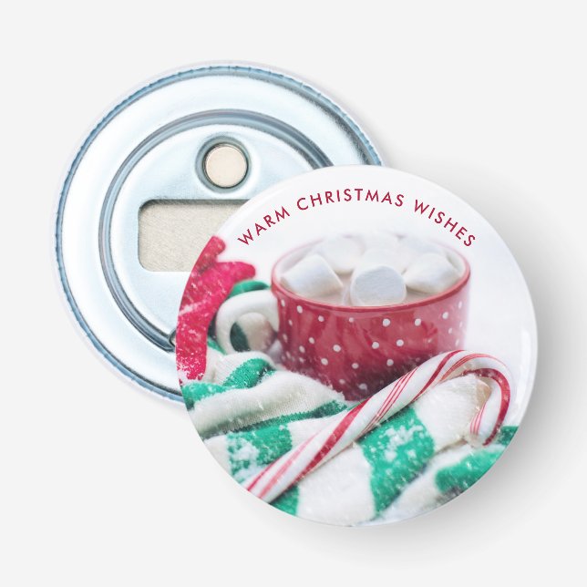 Hot Chocolate & Candy Cane Christmas Bottle Opener (Front)