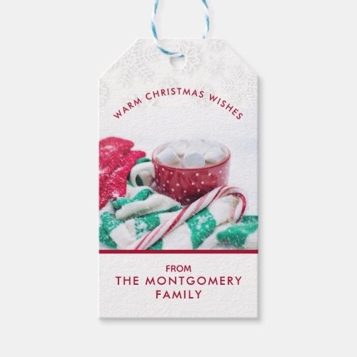 Hot Chocolate  Candy Cane Christmas Gift Tags