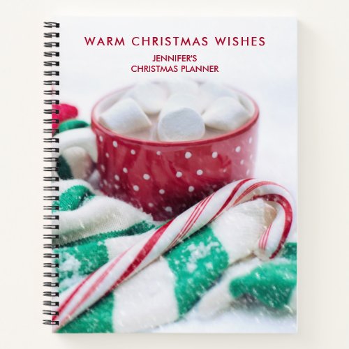 Hot Chocolate  Candy Cane Christmas Notebook