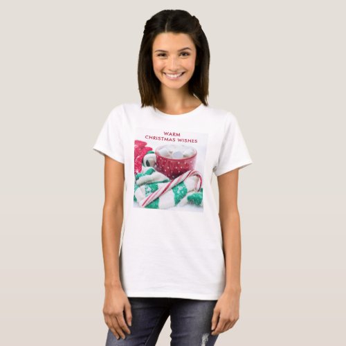 Hot Chocolate  Candy Cane Christmas T_Shirt