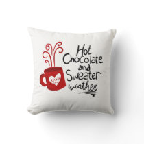 Hot Chocolate Christmas Holiday  Throw Pillow