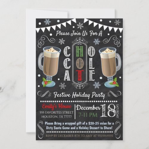 Hot Chocolate Christmas Party Invitation