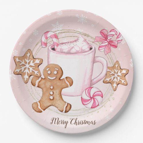 Hot chocolate Christmas party Paper Plate