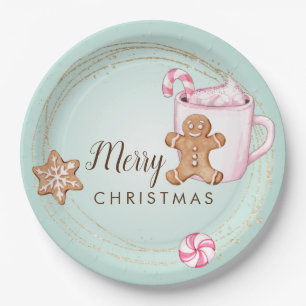Hot chocolate Christmas party Paper Plate