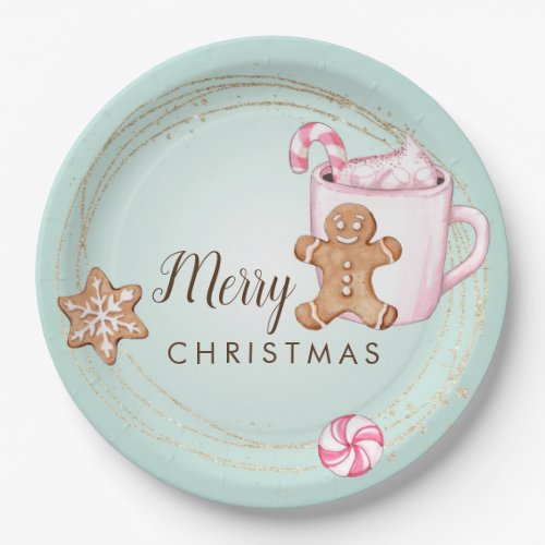 Hot chocolate Christmas party Paper Plate